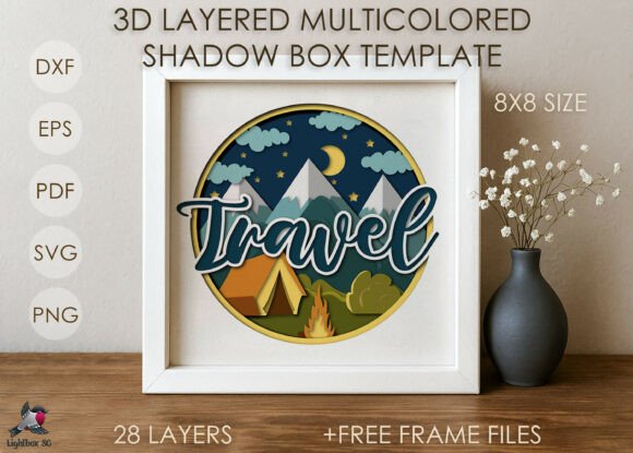 3D Camping Shadow Box SVG Template Review