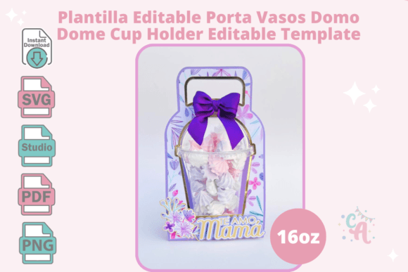 3D SVG Dome Cup Holder Template 16oz for Mother S Day