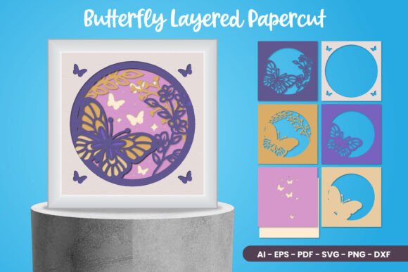 Butterfly 3D Layered Papercut: SVG for Shadow Boxes