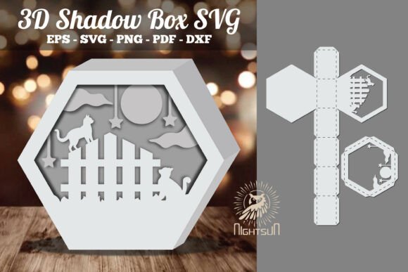 Cat Papercut 3D Shadow Box SVG 5 for Cats