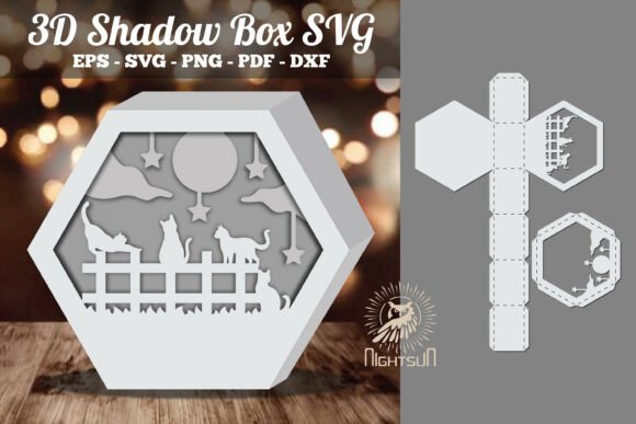 Cat Papercut 3D SVG: Shadow Box Asset Review