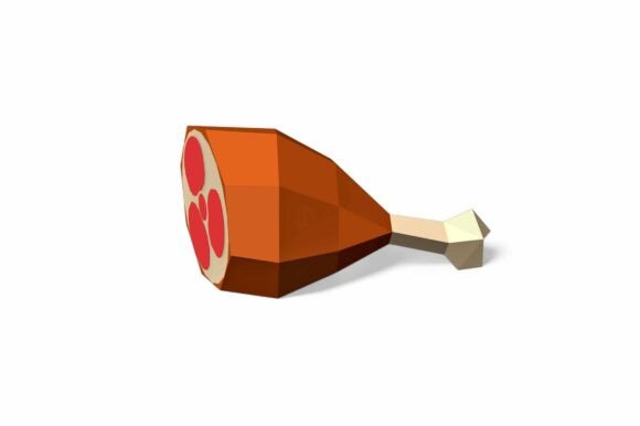 Chicken Leg 3D SVG: Shapes Asset Review