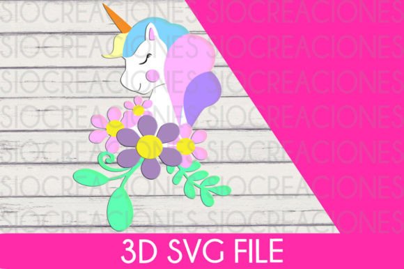 Cute Unicorn 3D SVG: Shapes for Local Branding