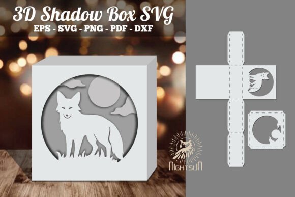 Fox 3D Papercut Shadow Box SVG 4 for Branding