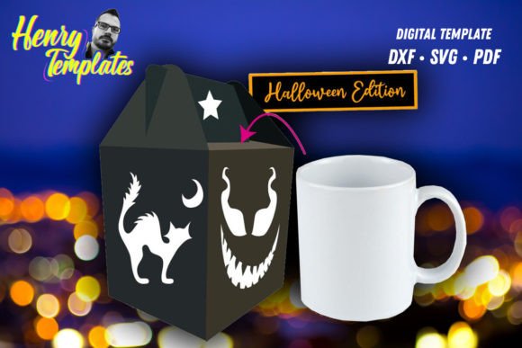 Halloween Mug Box Template SVG: 3D Shapes Review