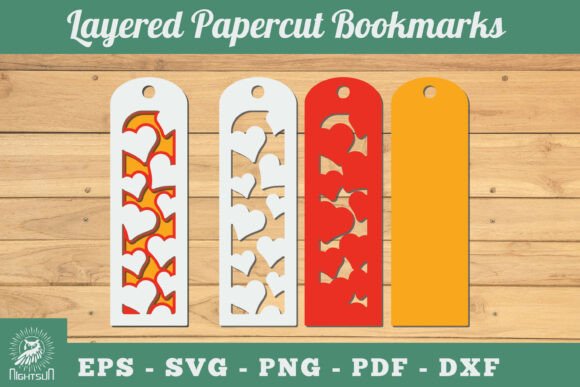 Heart 3D SVG for Valentine's Day Bookmarks