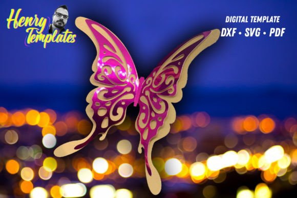 Layered Butterfly Template: 3D SVG Shapes Review