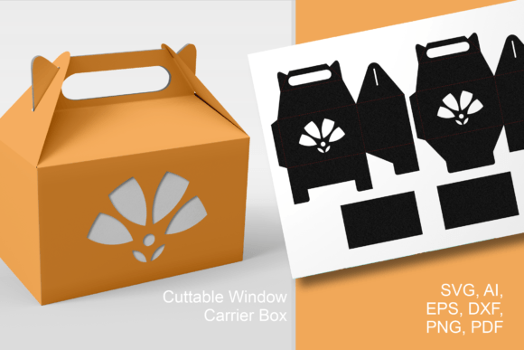 Mid Century Style Window Gable Gift Box 3D SVG Shapes