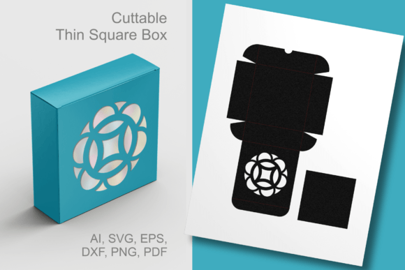 Modern Bloom Window Square Box 3D SVG Shapes