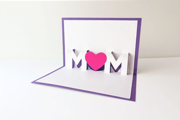 Mom Heart 3D SVG: Kirigami Shapes for Cards