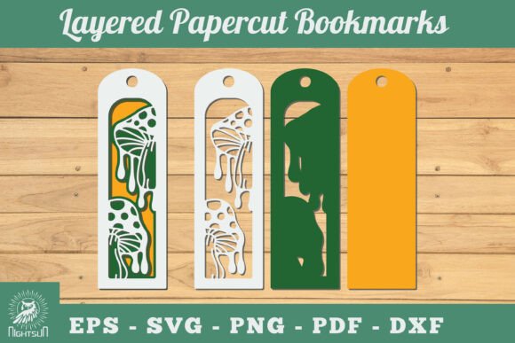 Mushroom 3D SVG: Fall Papercut Bookmarks