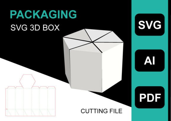 Polygonal Box 3D SVG Template for Objects