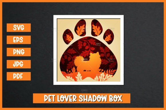 Pomeranian 3D SVG: Shadow Box Art for Dogs Branding
