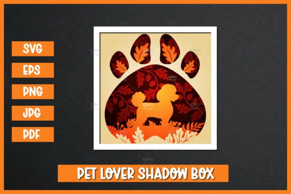 Poodle Dog Shadow Box: 3D SVG for Dogs Niche