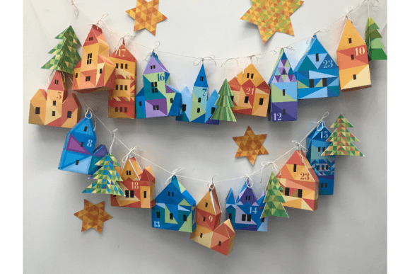 Village Advent Calendar: 3D SVG for Christmas Branding